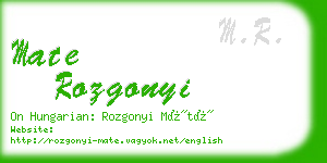 mate rozgonyi business card